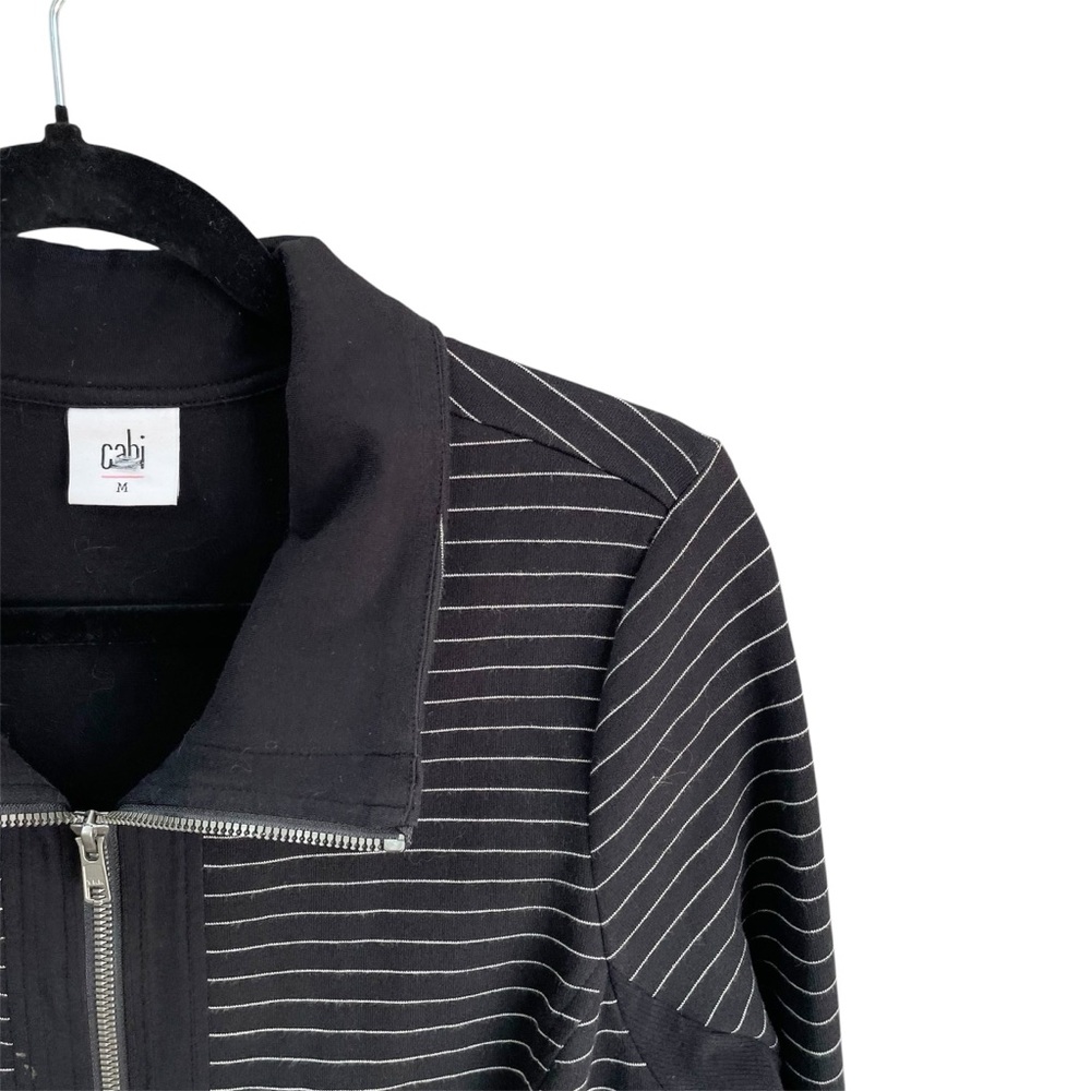 CAbi Black and Gray Striped Bomber Jacket - Picture 2 of 6